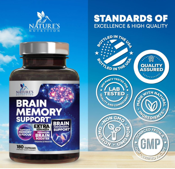 Brain Memory Supplement Focus Cognitive Support Mental Clarity Nootropic Formula