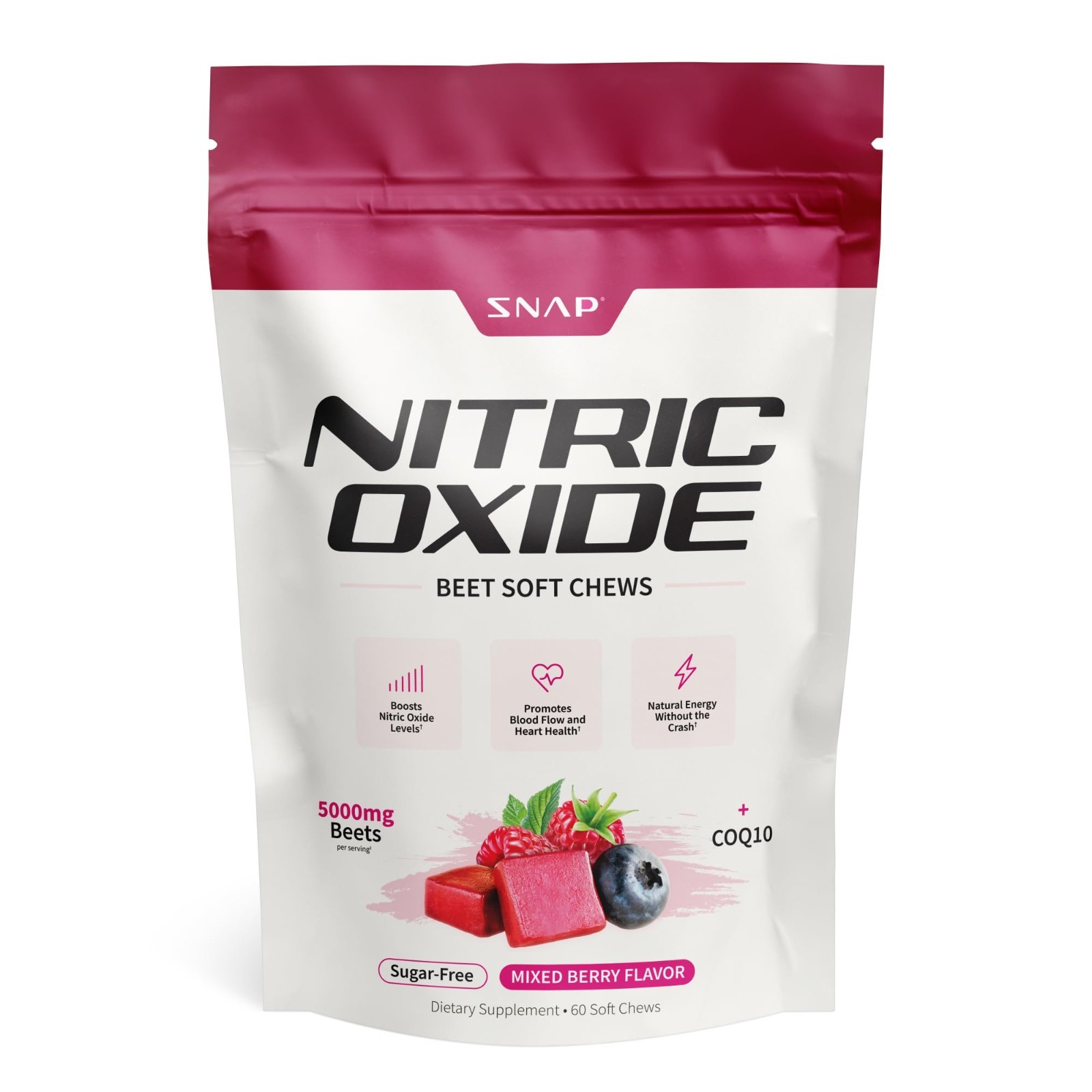 Beet Root Nitric Oxide Supplements for Energy & Heart Health – 60 Soft Chews