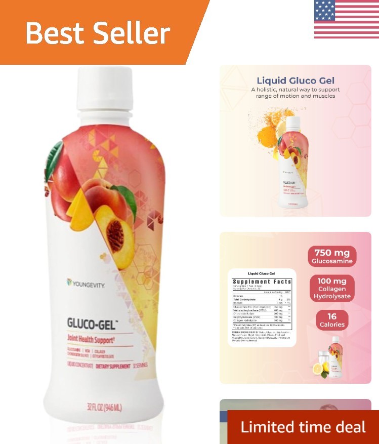 Majestic Earth Liquid GLUCO-Gel – 32 OZ Collagen & Glucosamine for Joint Health