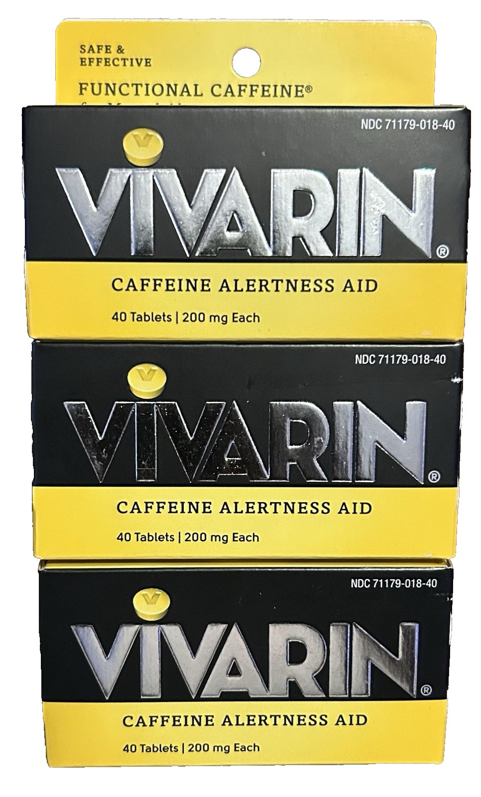 Vivarin Caffeine Alertness Aid 3 Packs of 40 (Total 120 Tablets) New Exp 9/26