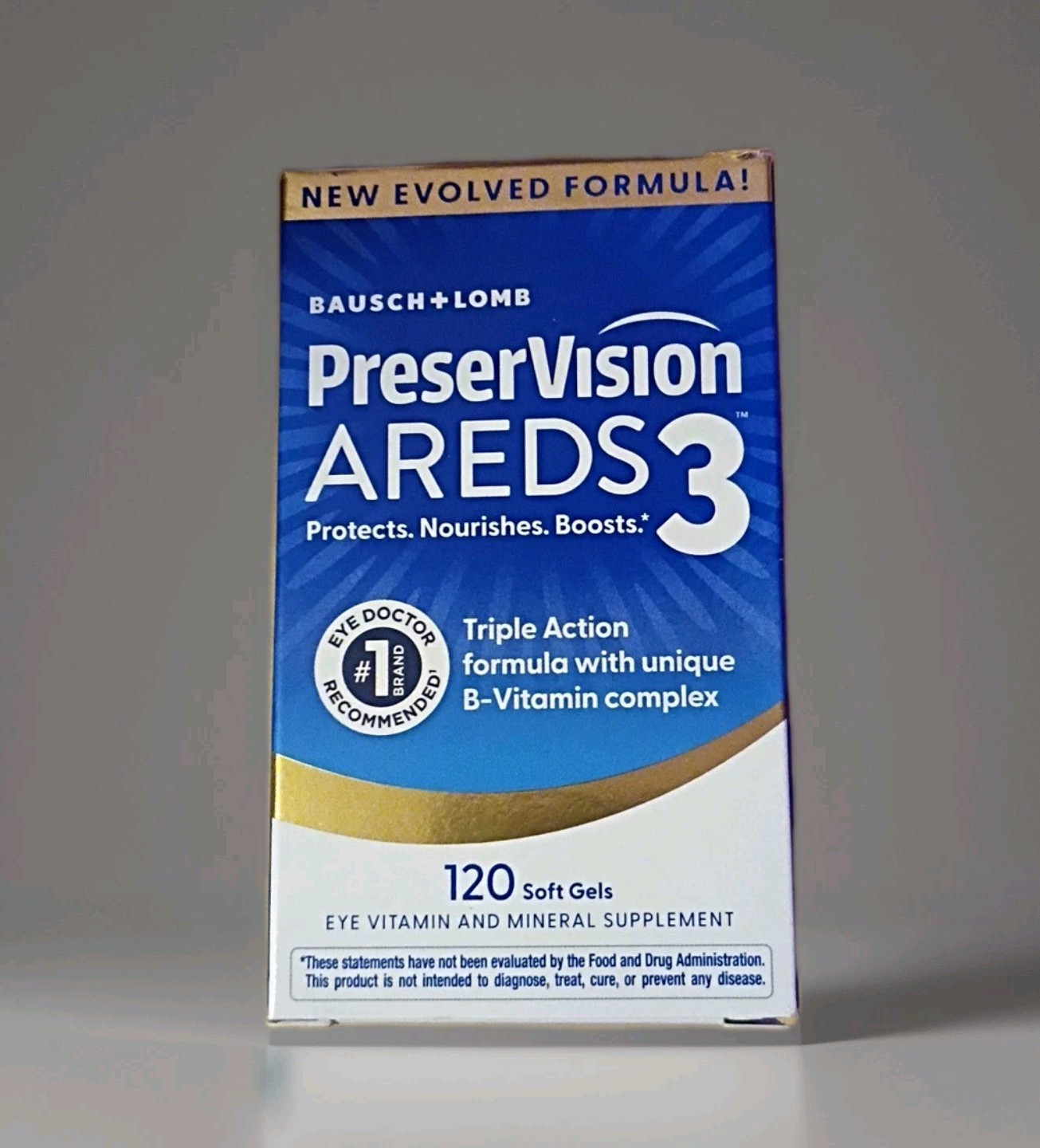 PreserVision AREDS3 Vitamin & Mineral Supplement 120 Count Soft Gels, NEW 01/028