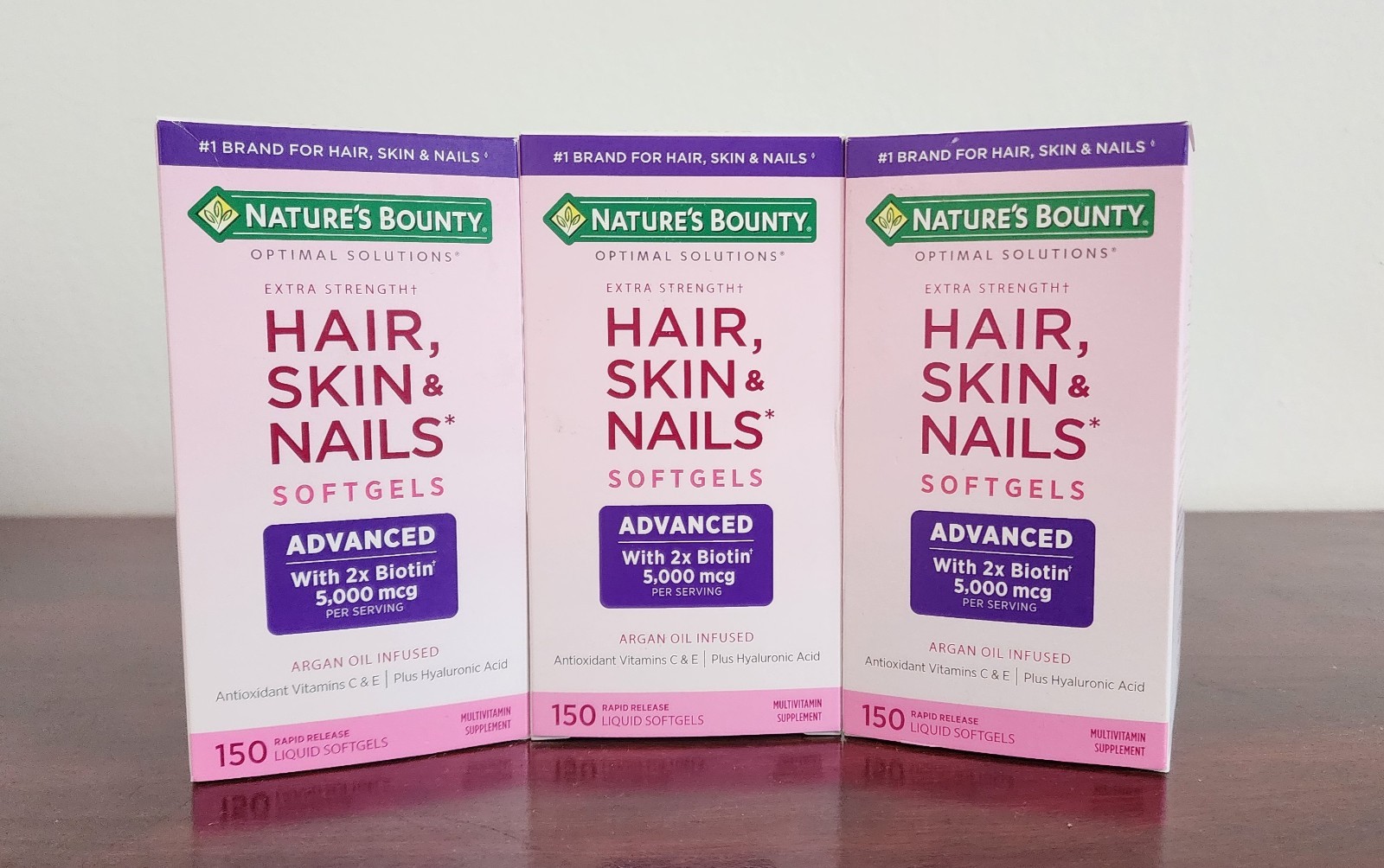 Nature’s Bounty Hair Skin & Nails Softgels 150 Ct Lot of 3, Exp 03/2027