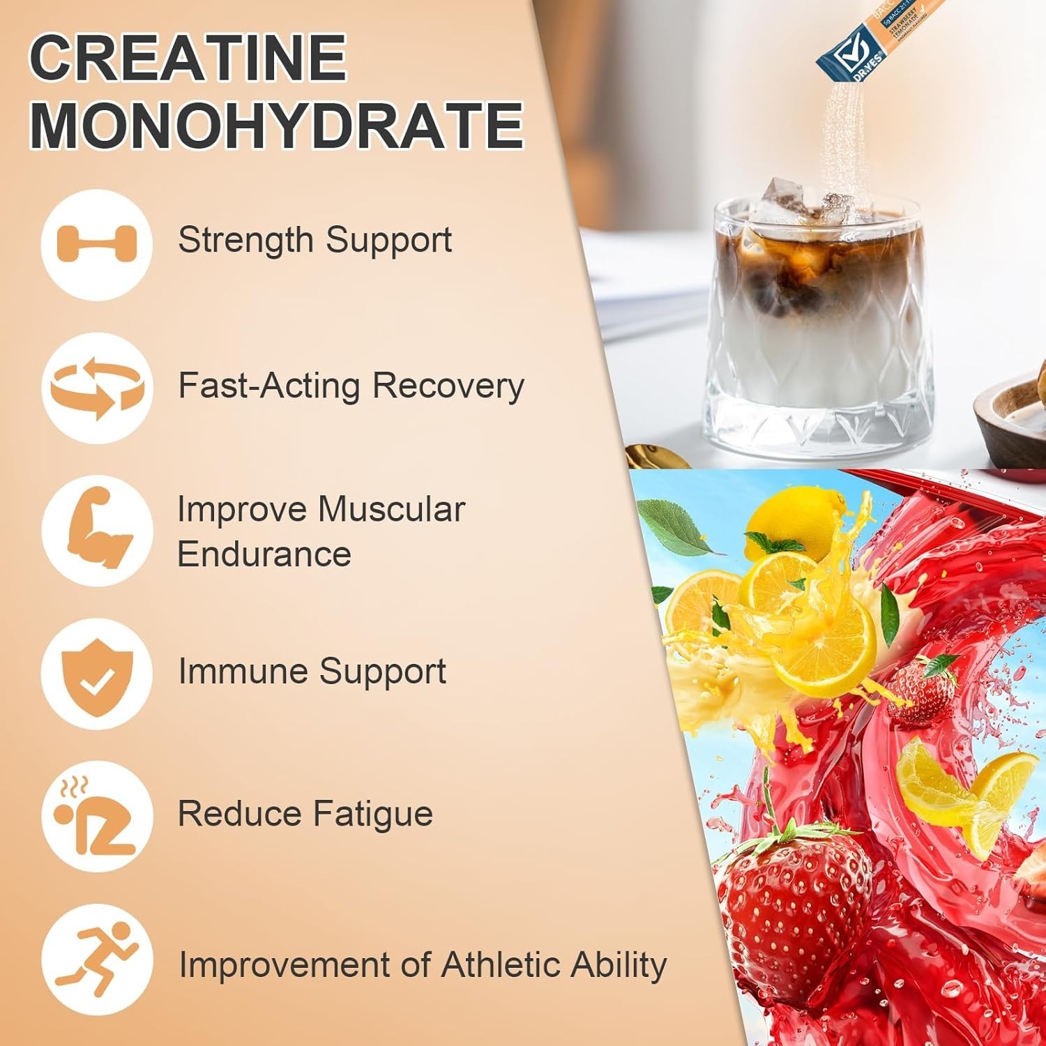 DR.YES Creatine Monohydrate Powder, Boost Strength, Muscle Recovery for Men &…