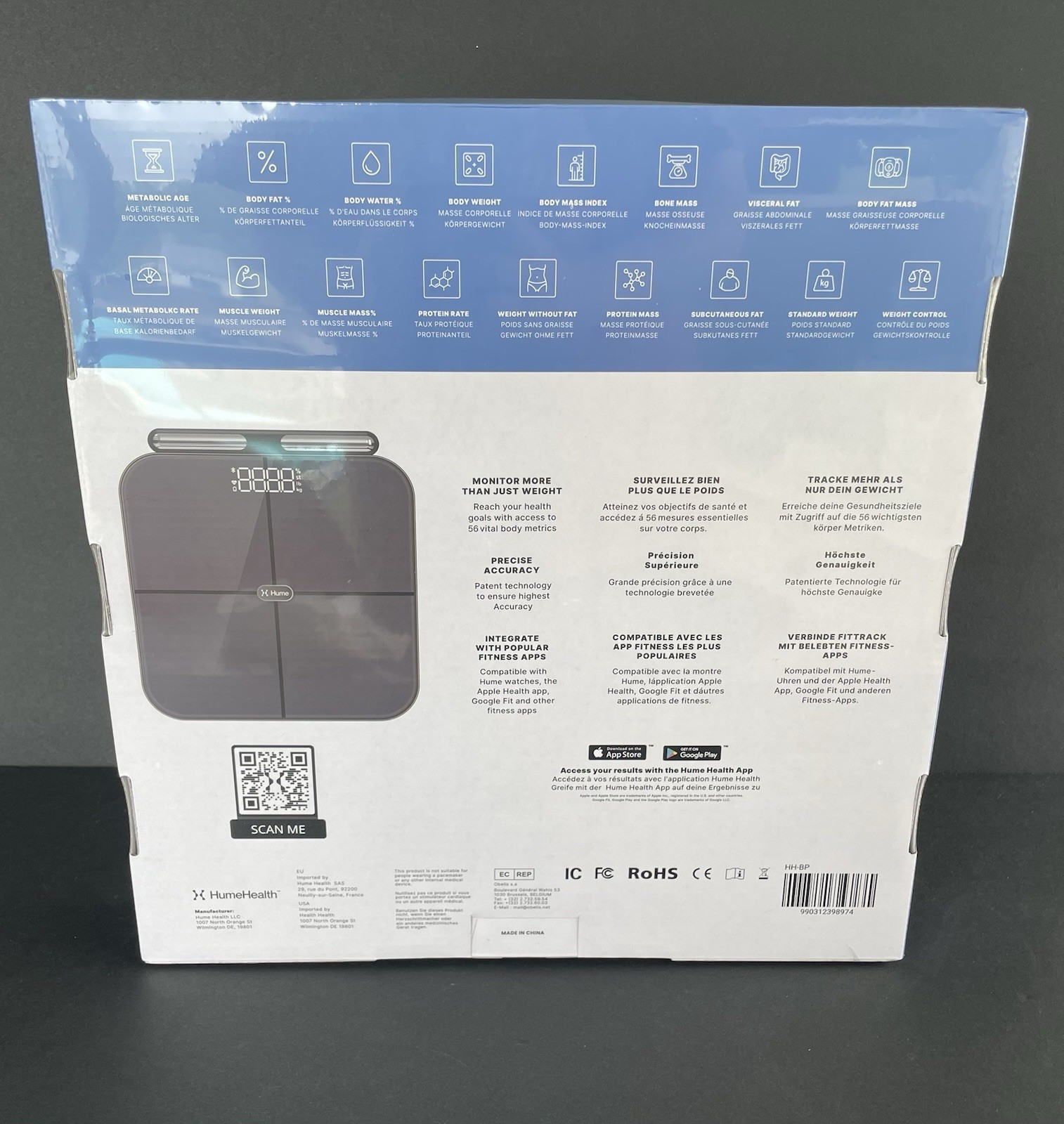 Brand New Hume Health The Body Pod Home Body Analyzer & Scale, Factory Sealed