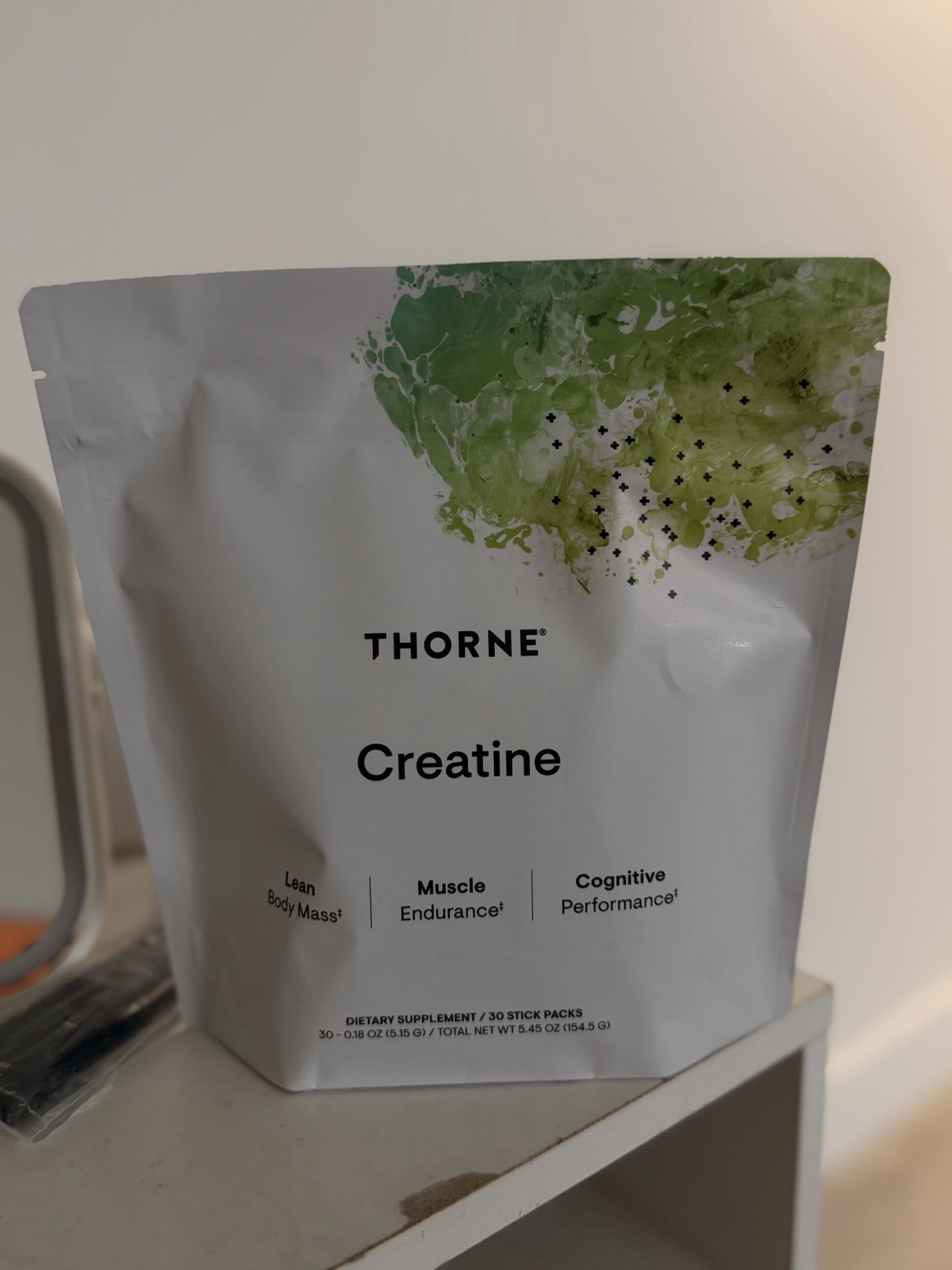 Thorne Creatine Monohydrate Powder Stick Packs 30ct 5g Unflavored NSF Sport