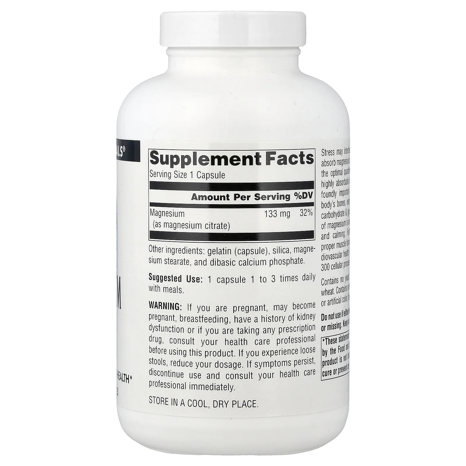2 X Source Naturals, Magnesium Citrate, 133 mg, 180 Capsules