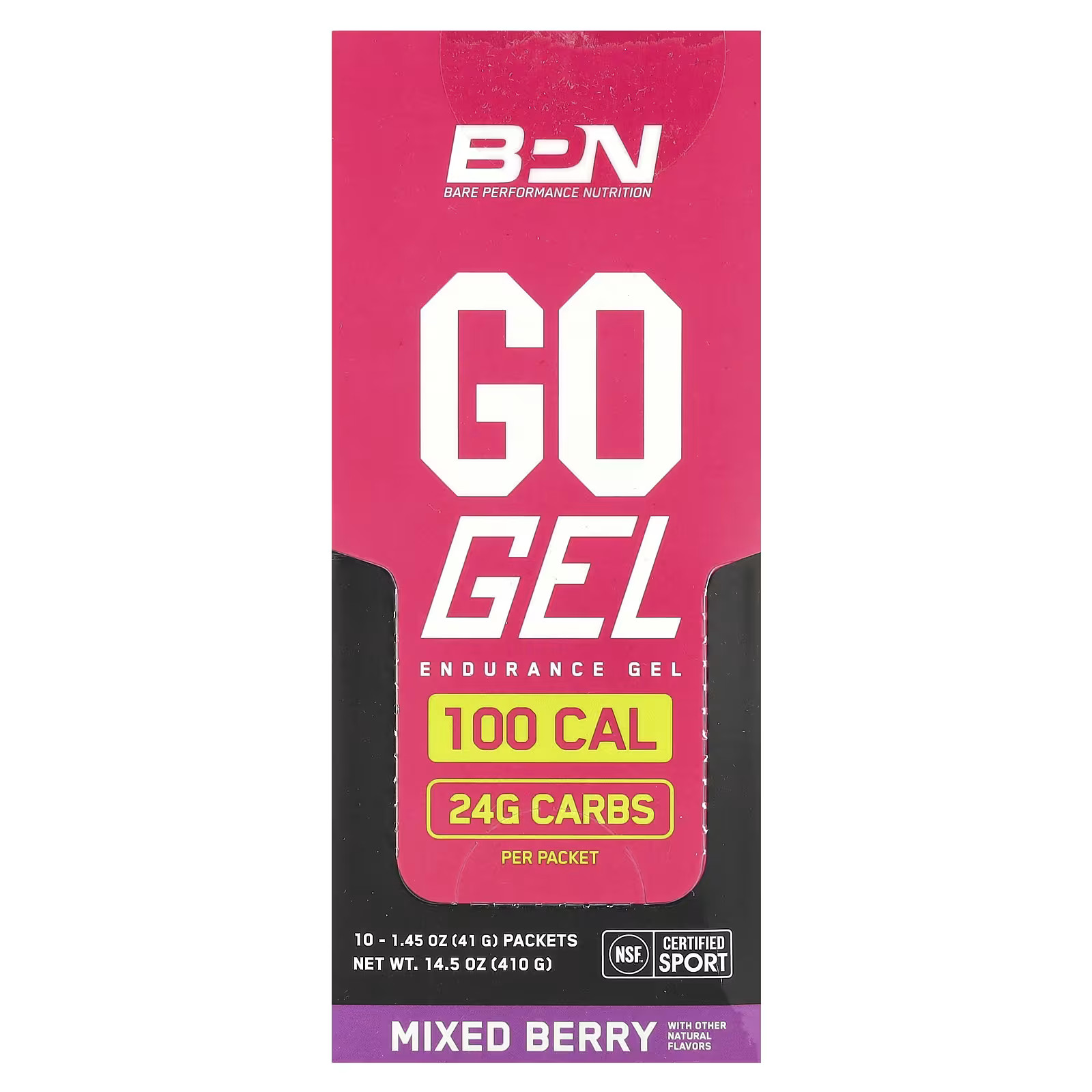 2 X BPN, Go Gel, Endurance Gel, Mixed Berry, 10 Packets, 1.45 oz (41 g) Each