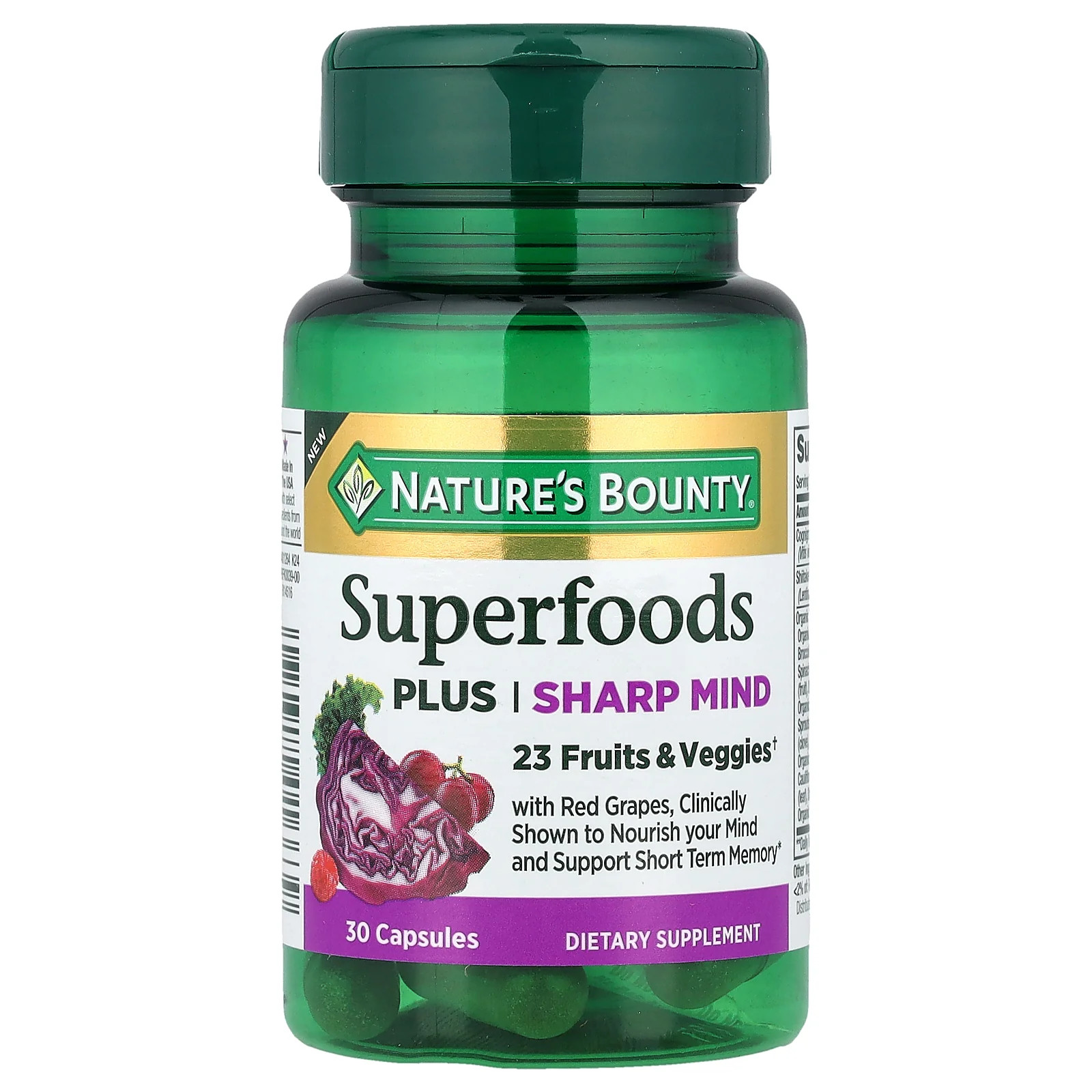 2 X Nature’s Bounty, Superfoods Plus Sharp Mind, 30 Capsules