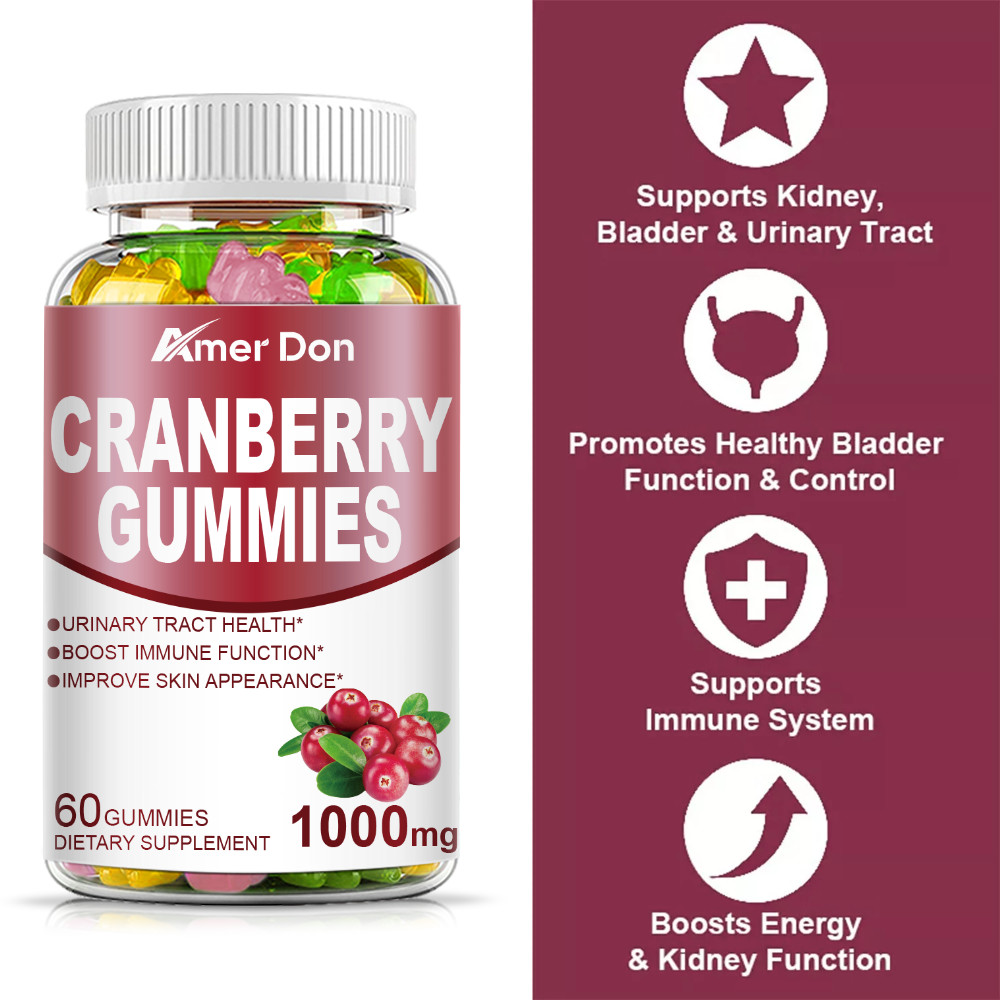 Cranberry Extract Gummies 1000mg Extra Strength Urinary Tract Support