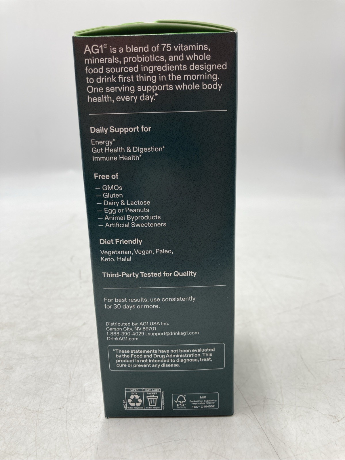 AG1 Foundational Nutrition – 75 Vitamins & Minerals – EXP 01/27