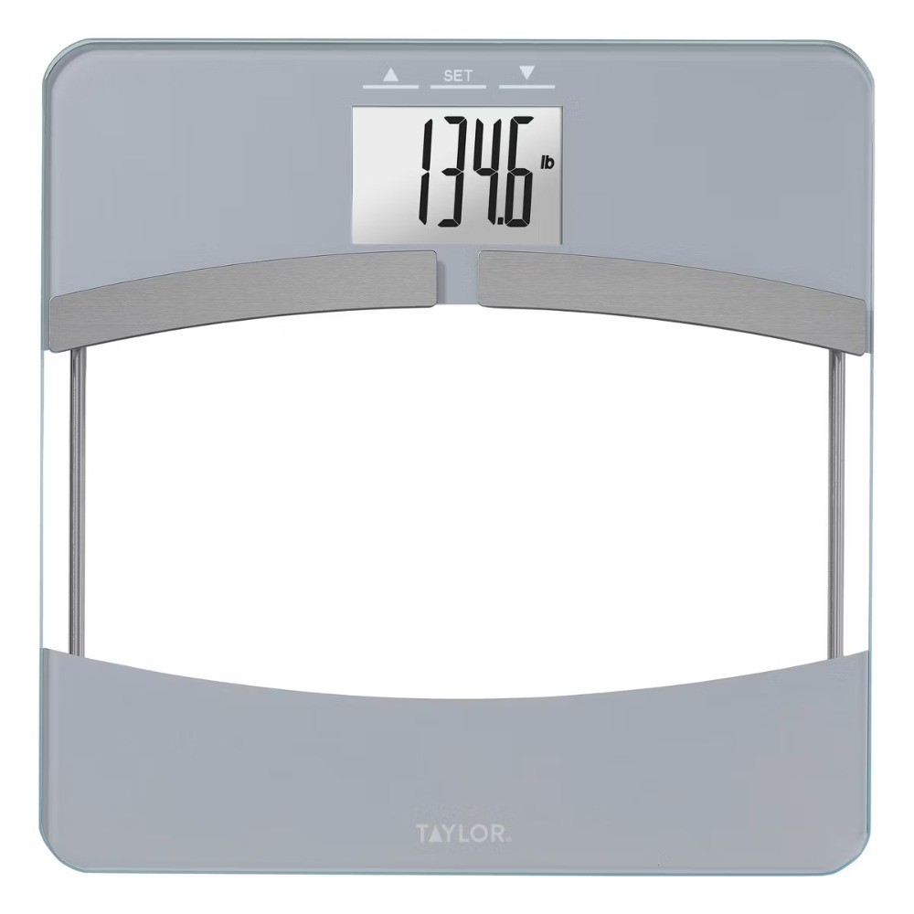 Glass Body Composition Bathroom Scale – Silver/Clear