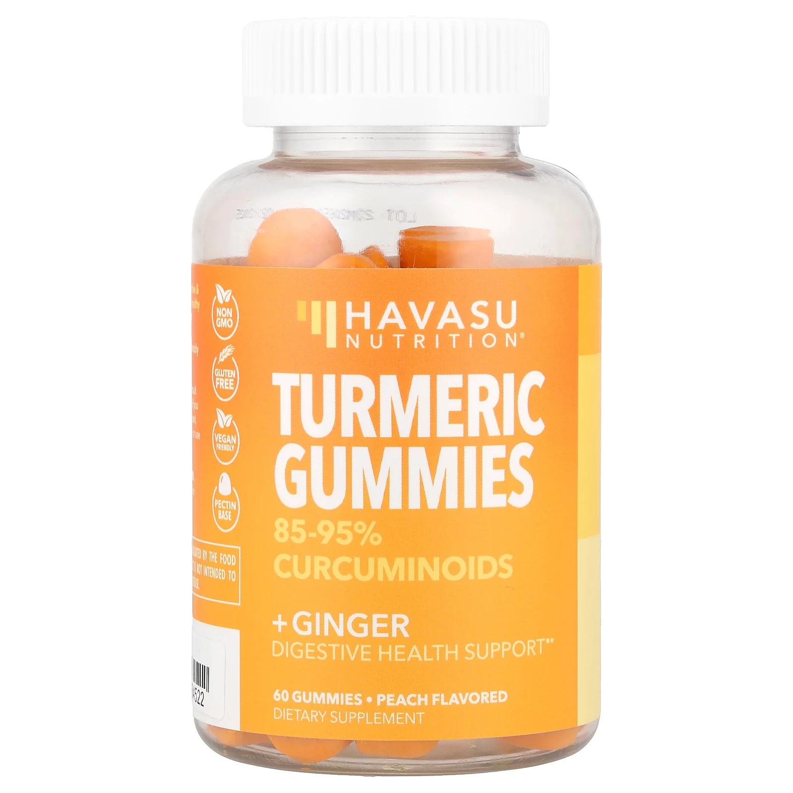 2 X Havasu Nutrition, Turmeric + Ginger Gummies, Peach, 60 Gummies