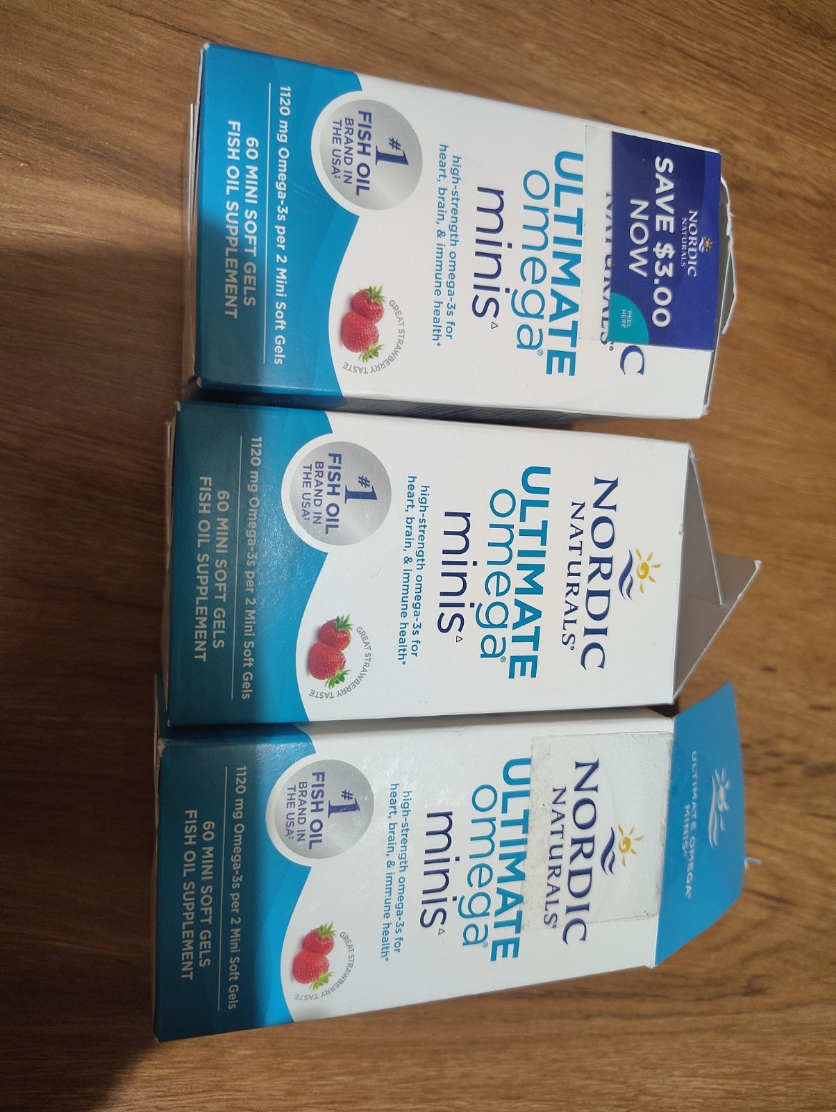 LOT OF 3 Nordic Naturals Ultimate Omega Minis 60ct/ea Exp 3/2028+