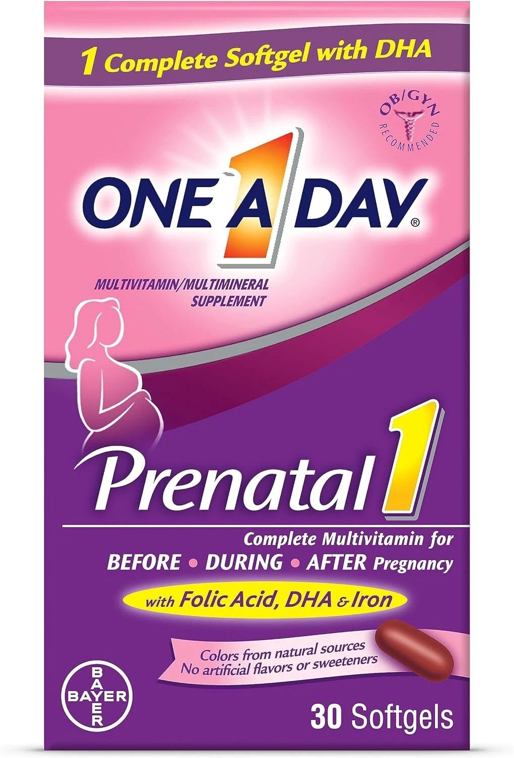 One A Day Women’s Prenatal 1 Multivitamin including 30 Count Exp 09/2026+