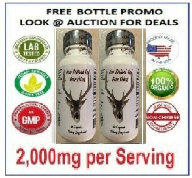 2 Bottles – NEW ZEALAND RED DEER ANTLER VELVET 2000mg Extract IGF-1 Organic 2026