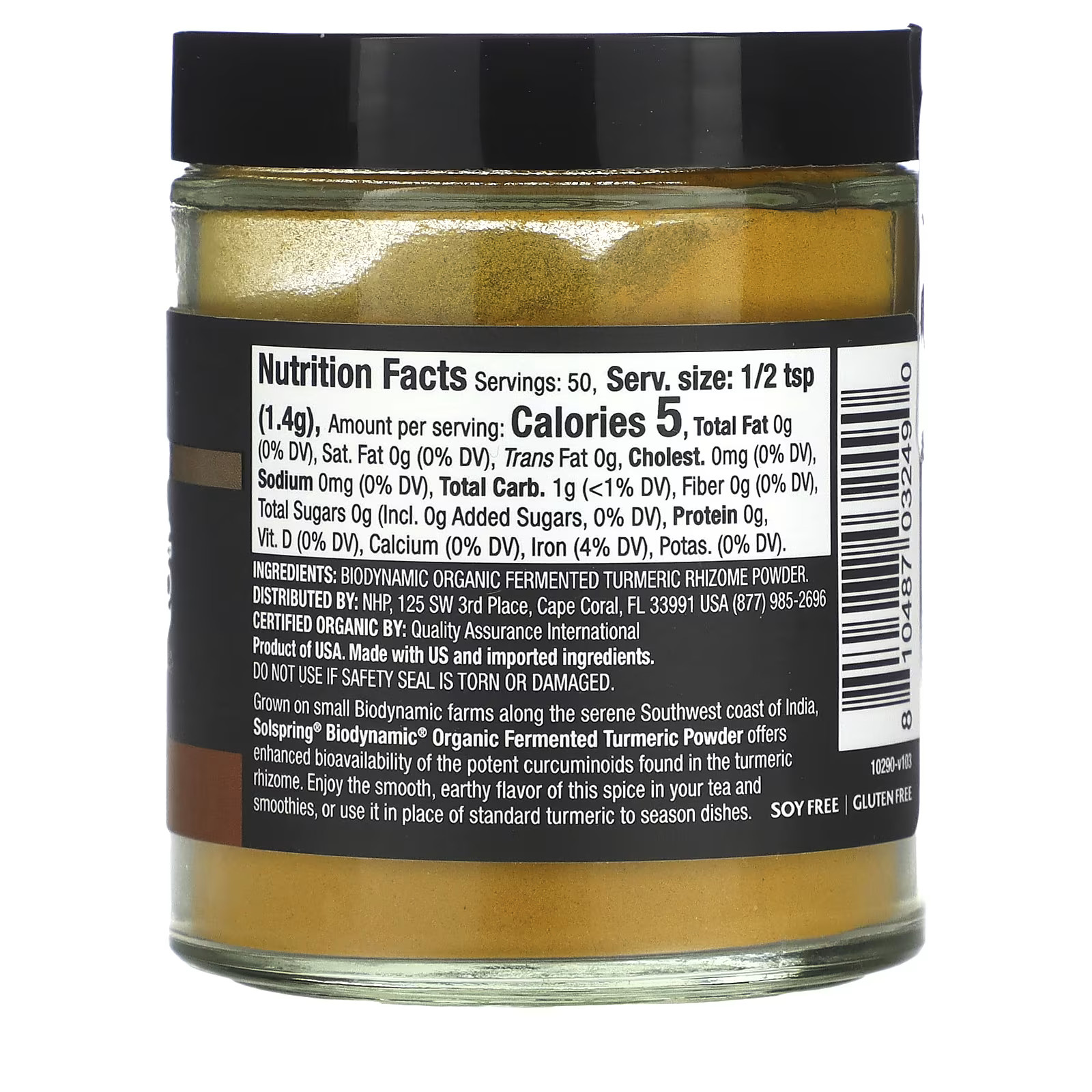 2 X Dr. Mercola, Solspring, Biodynamic, Fermented Turmeric Powder, 2.4 oz (70 g)