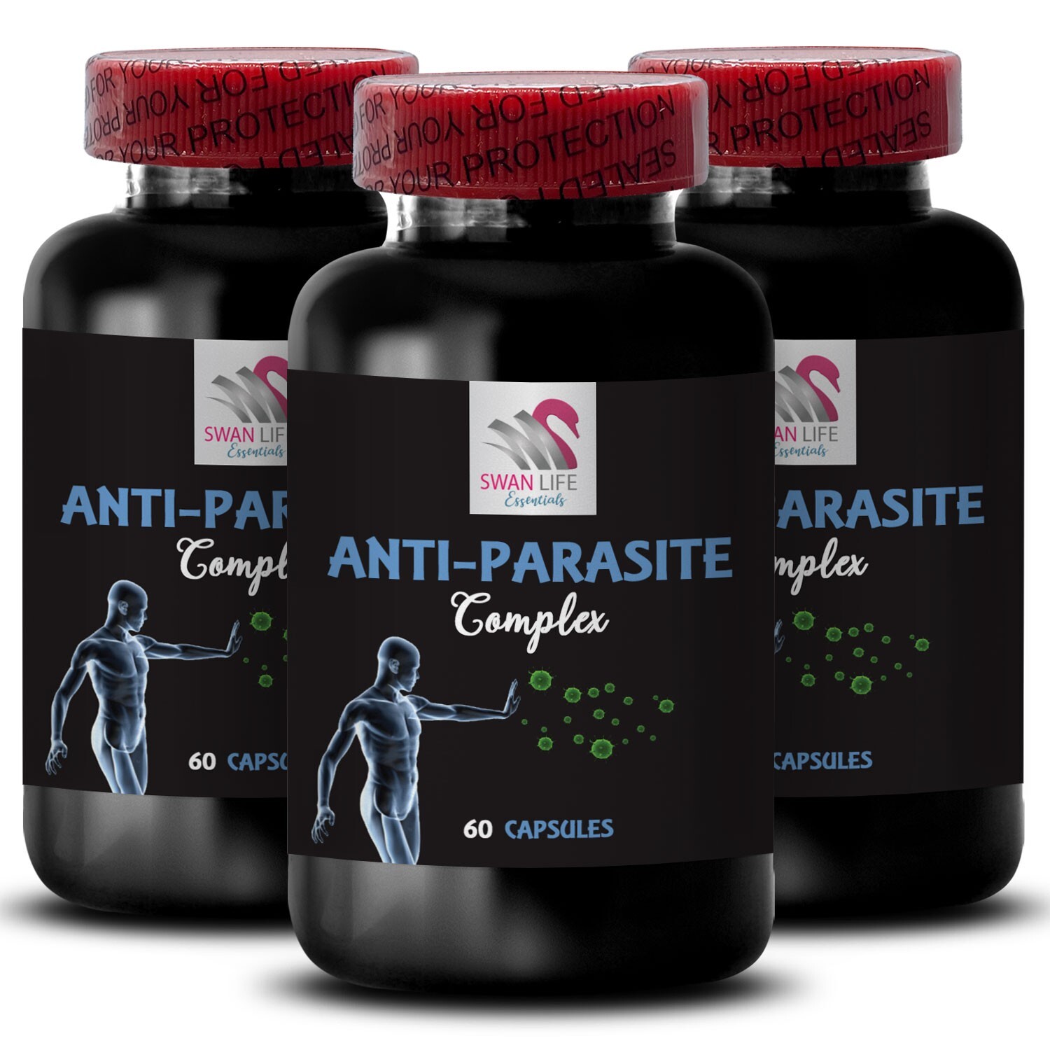 Daily Refreshment – ANTI-PARASITE COMPLEX – Herbal Flow 3 Bottles 180 Capsules