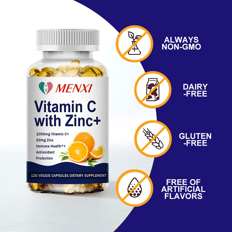 Vitamin C + Zinc Capsules – Brain Health Immune Support Antioxidant Supplement