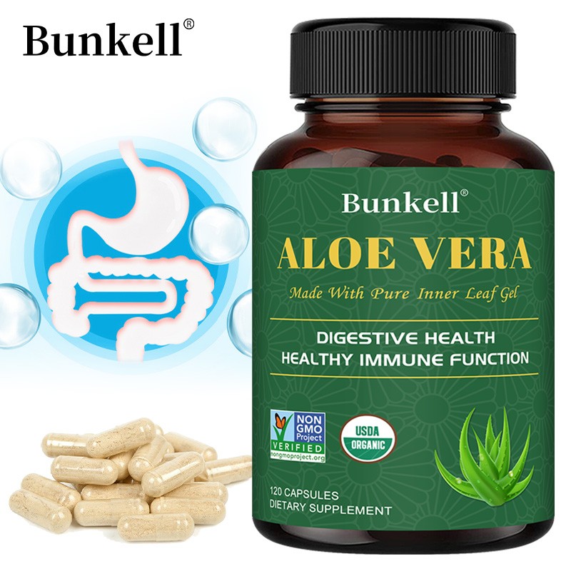 Aloe Vera Vegan Capsules Cleanse Intestines Strengthen Immune System 120 Pills