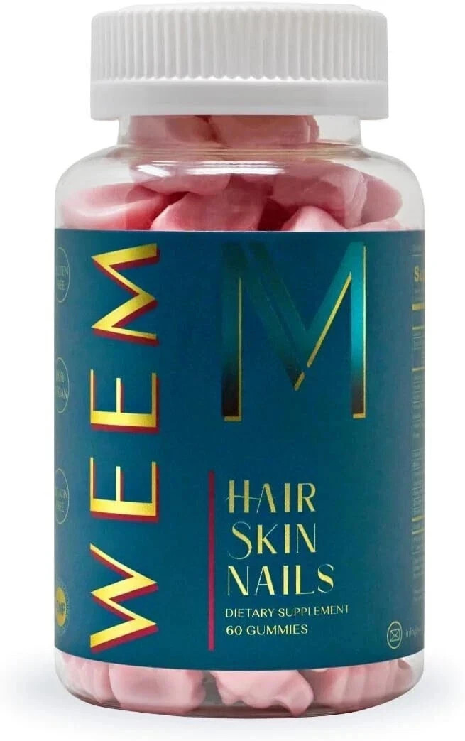 WEEM Hair Skin & Nails Gummies with Vegan Biotin for Healthy Hair Support