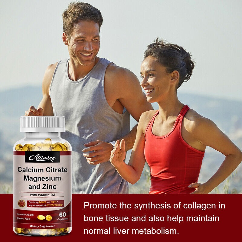 Calcium Magnesium Zinc with Vitamin D3 For Bone Health Muscle 120-600Capsules