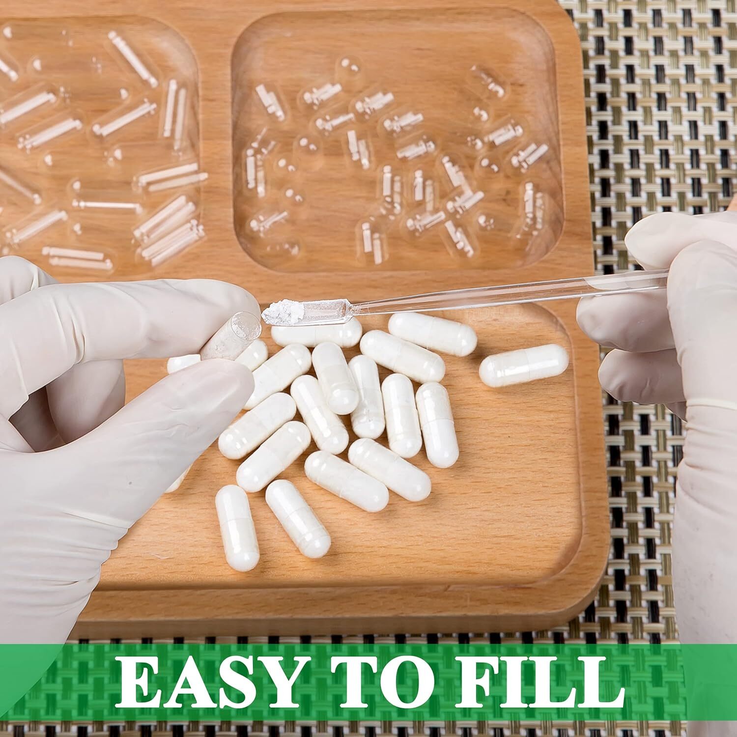 1/2/5/10K Empty Gelatin Capsules Size 00 Joined Clear Non-gmo Kosher Halal