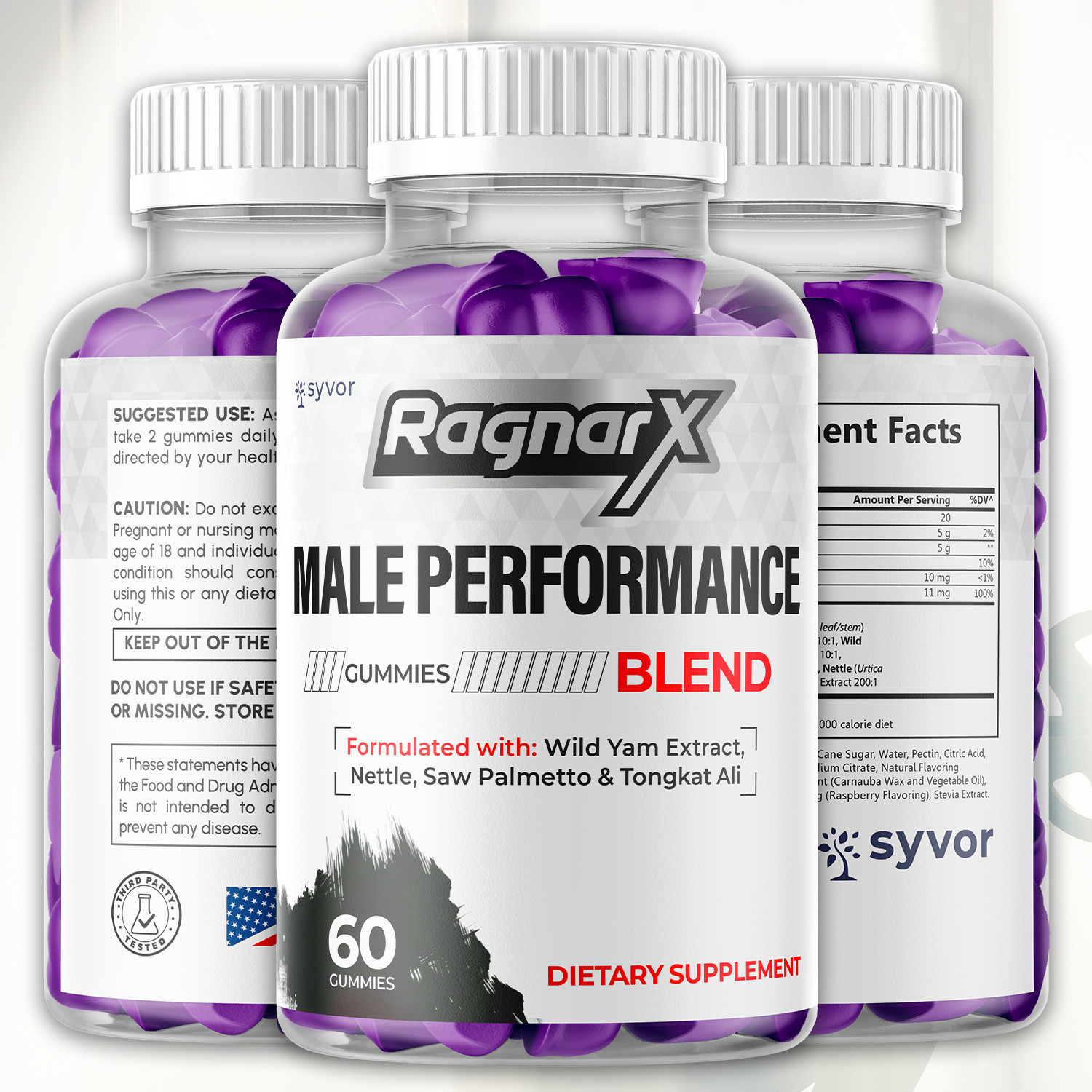 (1 Pack) RagnarX Male Gummys Advanced Formula Ragnar X Max Vitamin 60 Gummies