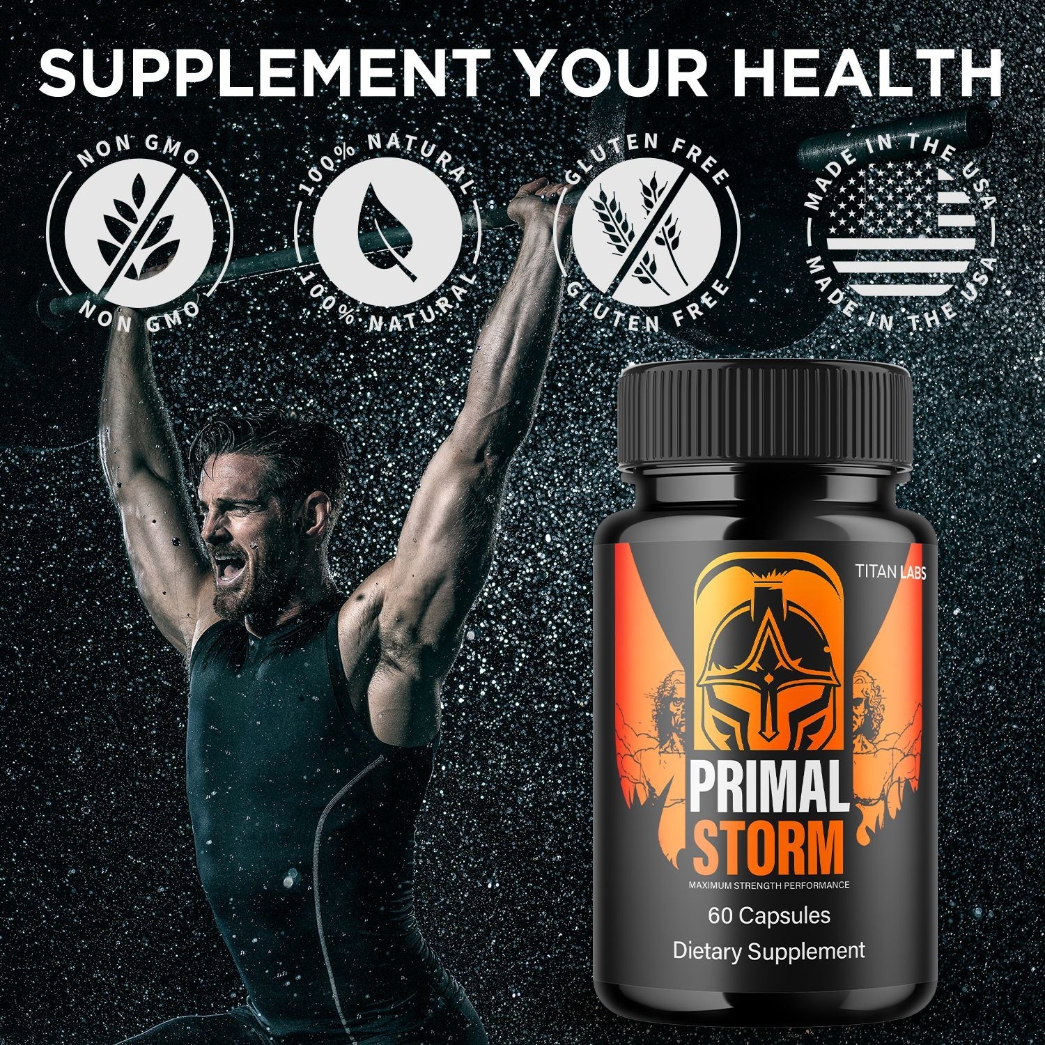 (2 Pack) Primal Storm Advanced Male Support Supplement PrimalStorm 120 Capsules