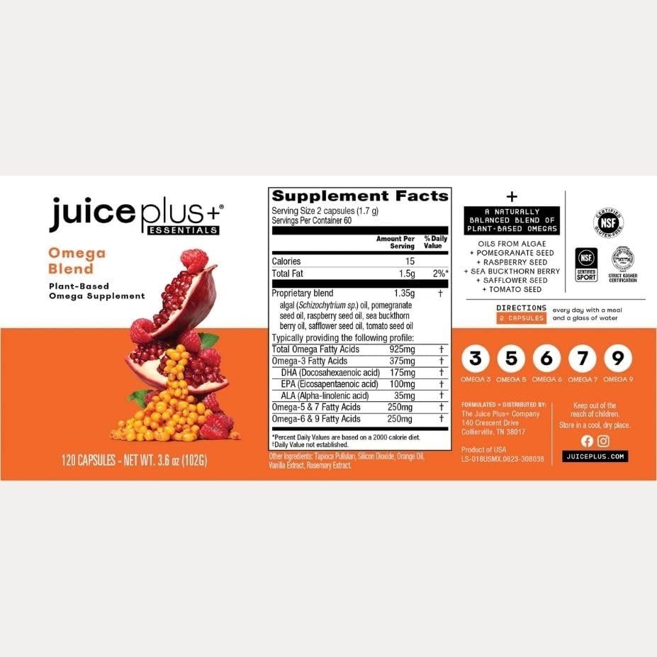 Juice Plus+ Fruit, Vegetable, Berry & Omega Blend Capsules – Nutrition from 30 F