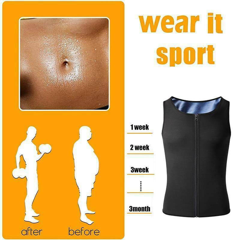 Men’s Waist Trainer Sauna Vest for Weight Loss Sweat Fat Burner Compression Tops