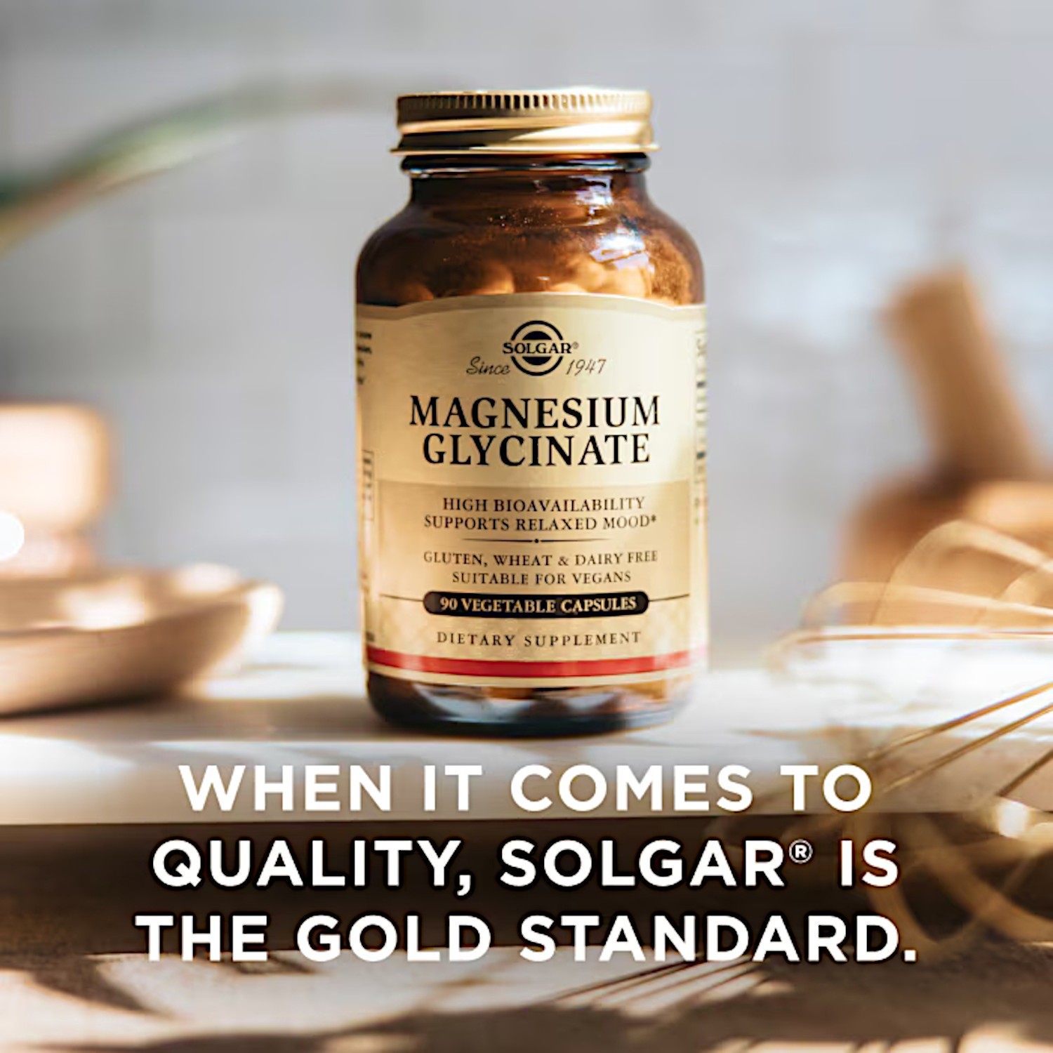 Solgar Magnesium Glycinate, 90 Vegetable Capsules