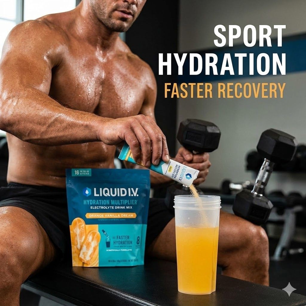 Liquid I.V. Hydration Multiplier, Orange Vanilla Dream, 2 Bags (32 Sticks Total)