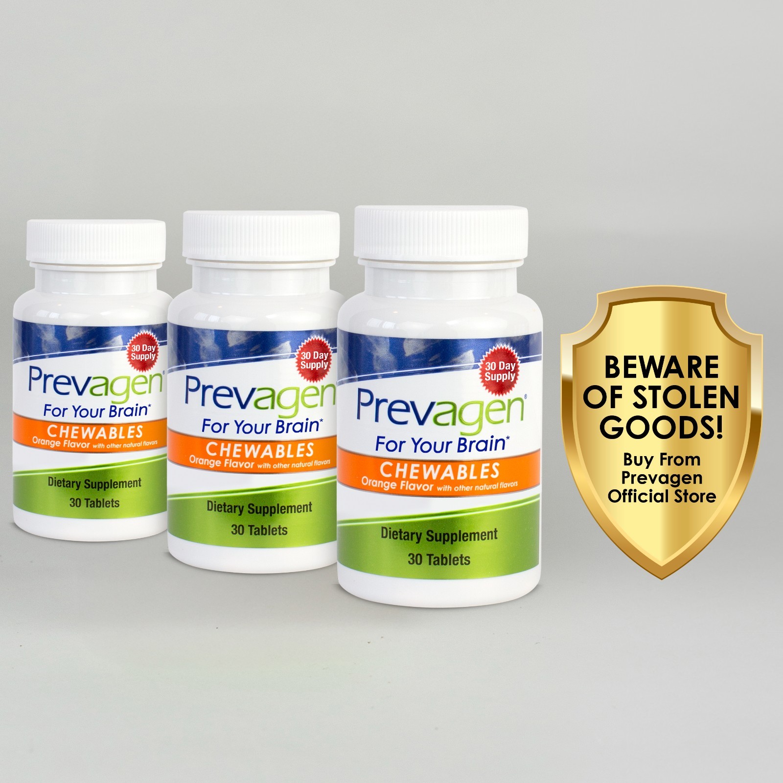 Prevagen Regular Strength 10mg Orange Chewables – 3 Pack (90-Day Supply)