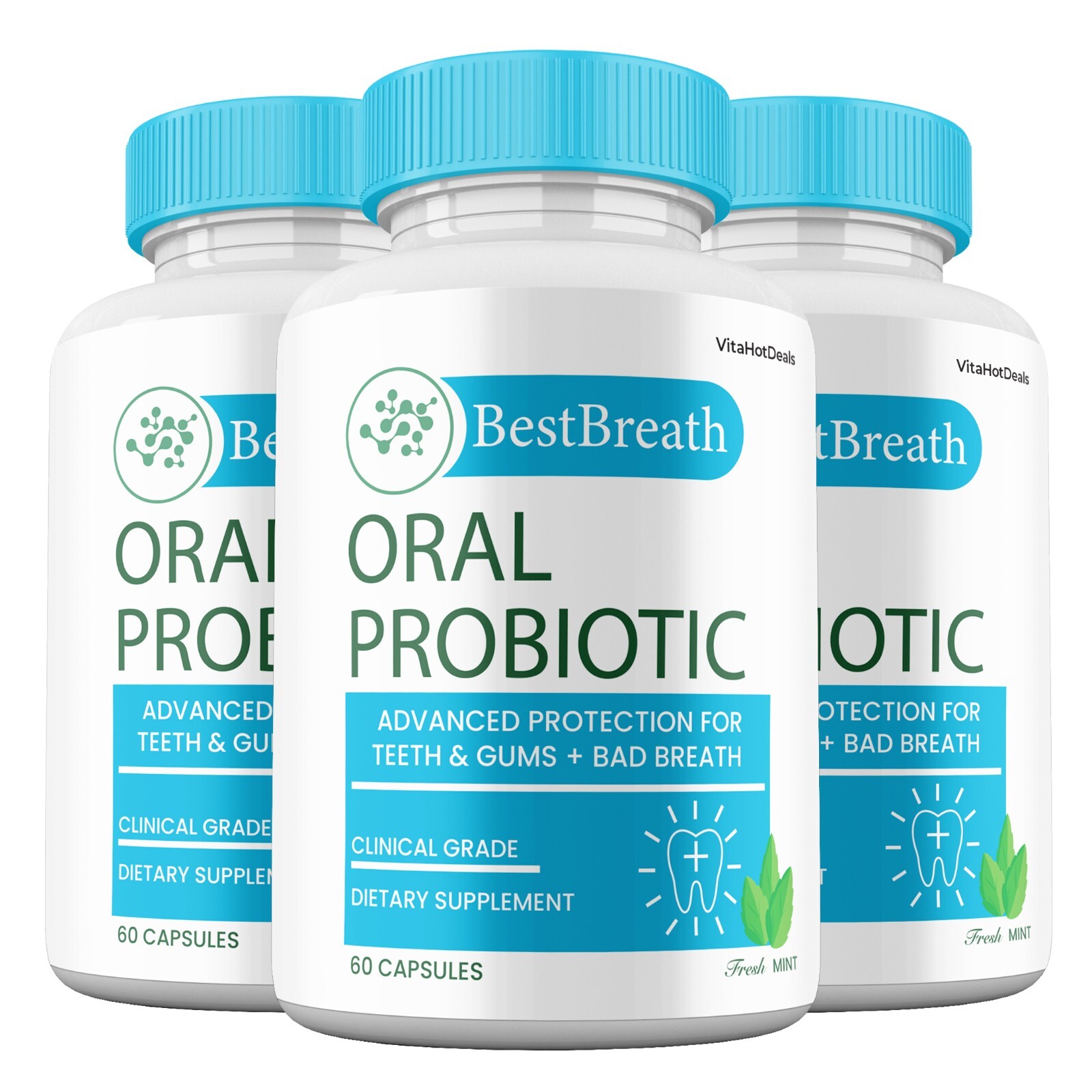 Best Breath for Gums & Teeth Probiotics, BestBreath Oral Supplement (3 Pack)
