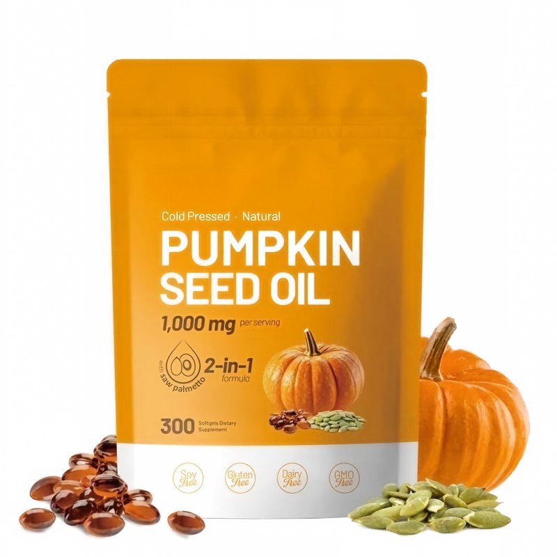 Pumpkin Seed Oil 1000mg Saw Palmetto 300 Softgels Prostate Hair Diet