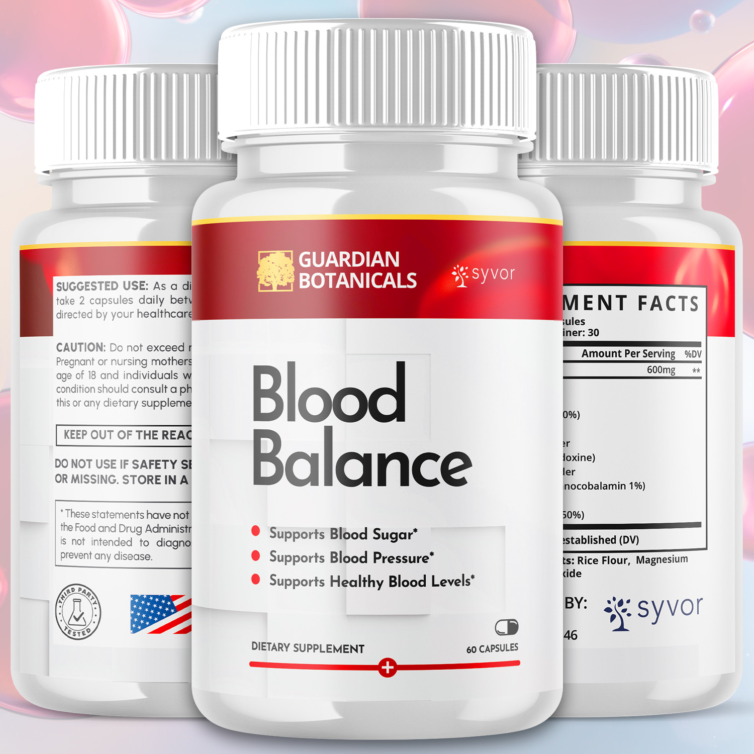 (5 Pack) Guardian Botanicals Blood Balance Advanced Glycogen Vitamin 300 Capsule