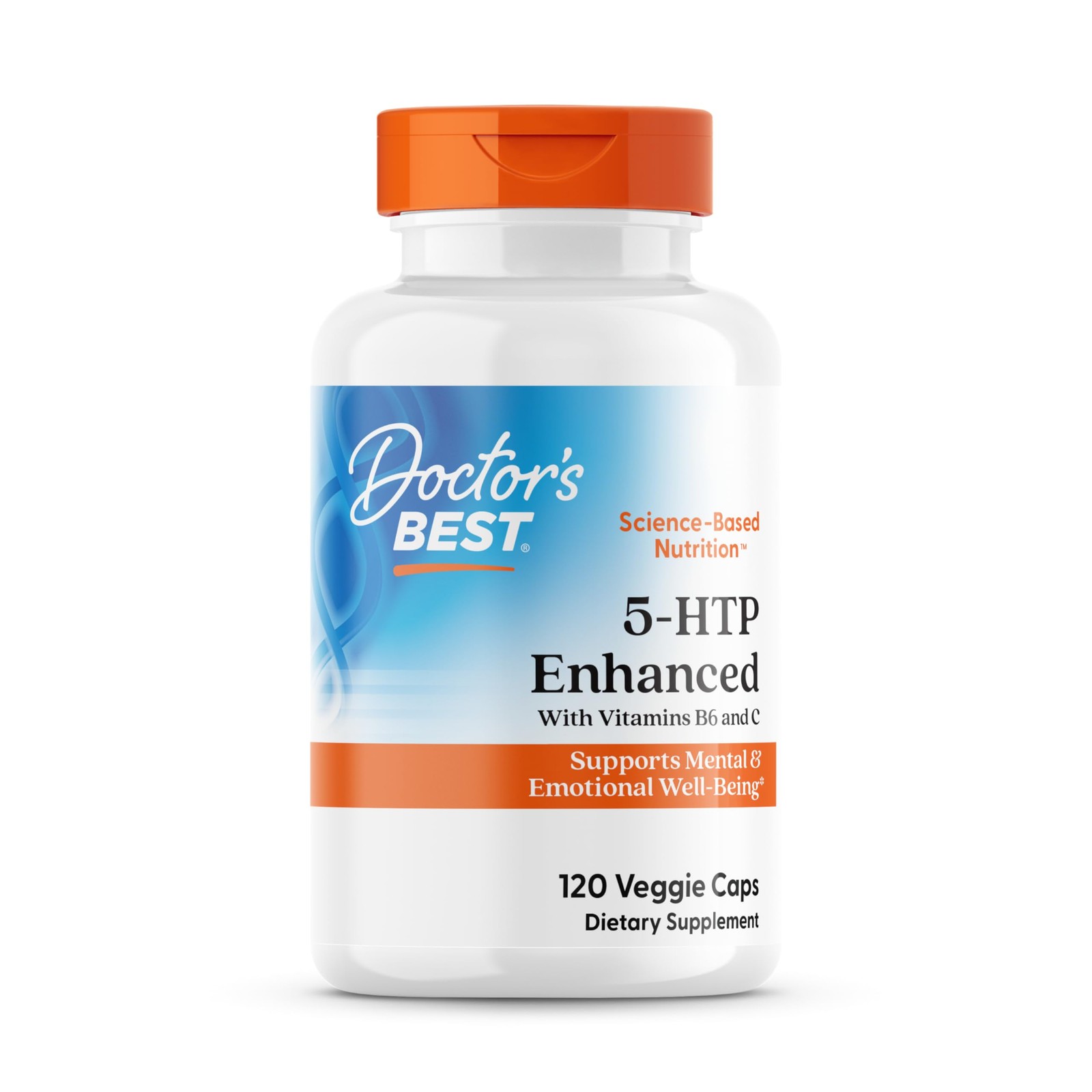 Doctors Best 5-HTP Enhanced with Vitamins B6 & C 120 Count (Pack of 1), White