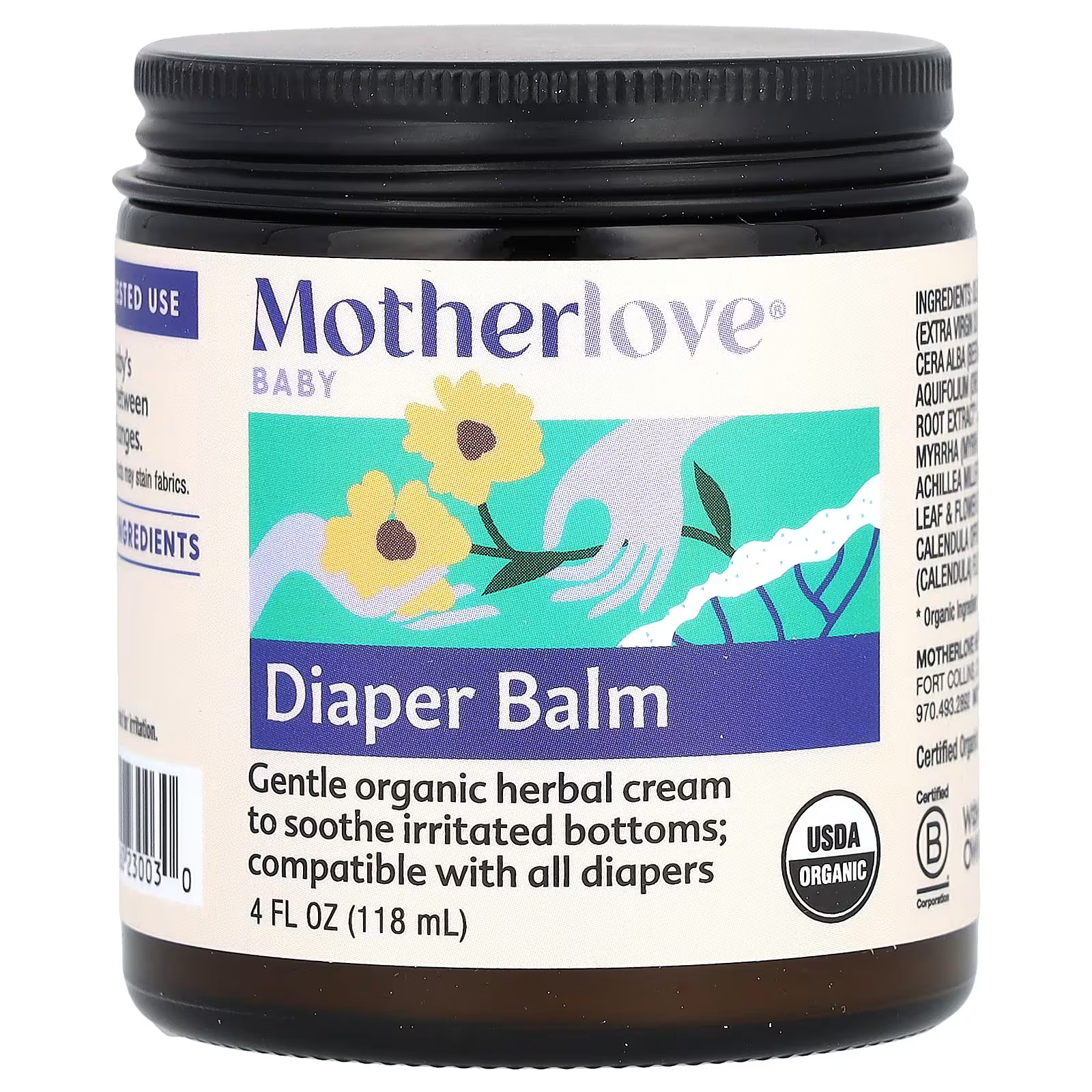 2 X Motherlove, Baby, Diaper Balm, 4 fl oz (118 ml)-worldwide