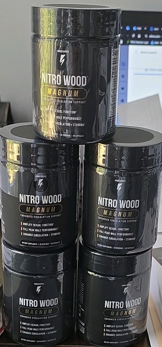 Lot Of 5- New Unopened InnoSupps Nitro Wood Magnum 60 Capsules
