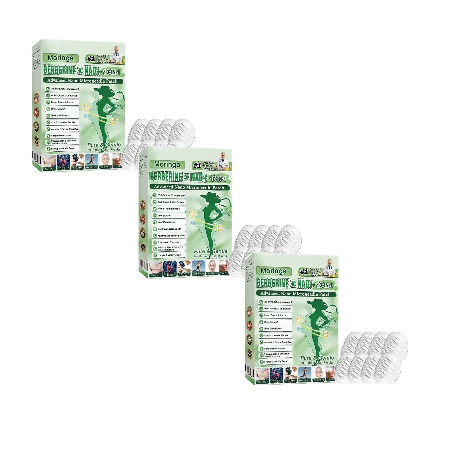 3PACK 10-in-1 Advanced Nano Microneedle Patches 7Pcs/Box New