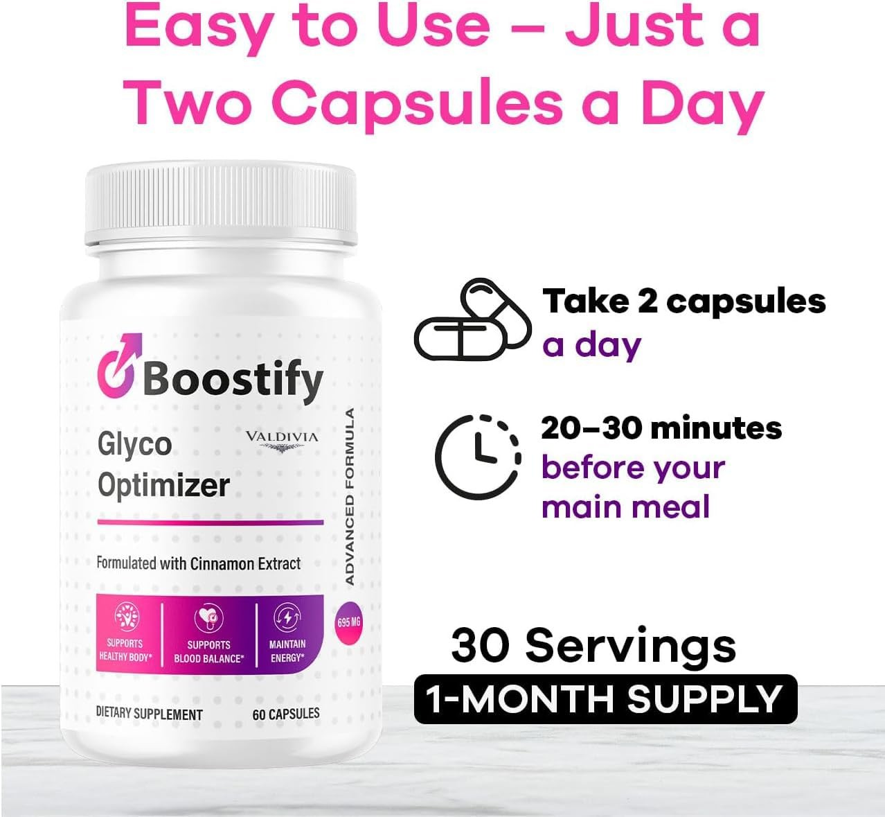 Boostify Blood Health Optimizer Supplement Capsules Circulation 1 Pack 60Ct
