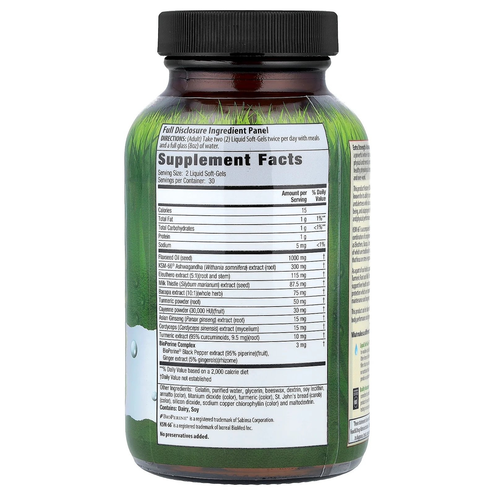 2 X Irwin Naturals, Ashwagandha, 60 Liquid Soft-Gels