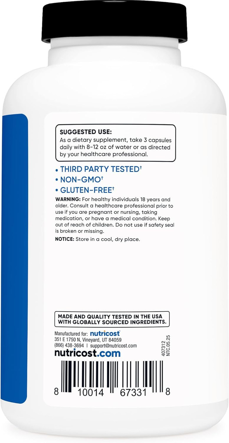 Nutricost Nitric Oxide Booster 2250Mg, 180 Capsules – 750Mg per Casule, 60 Servi