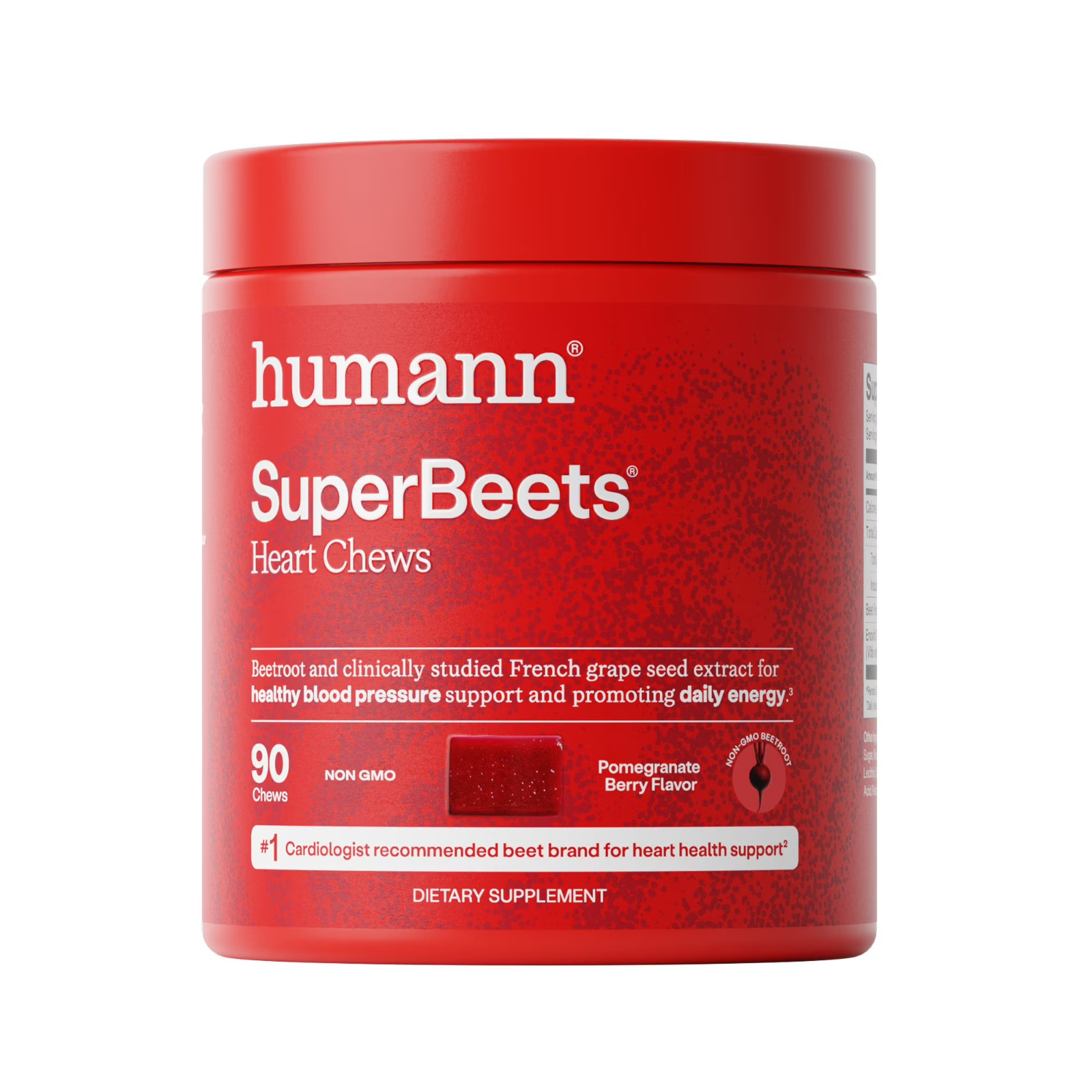 Humann SuperBeets Heart Chews, Pomegranate Berry 90 ct.(pack of 2)