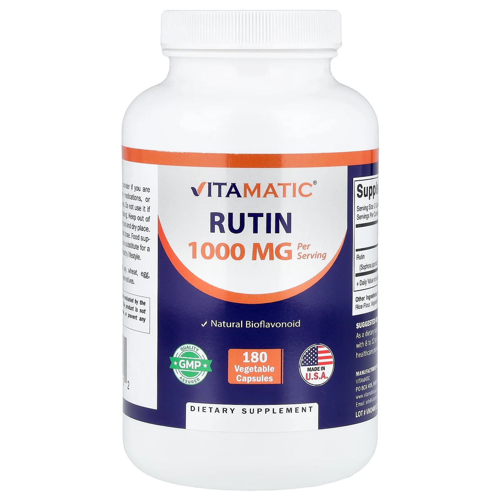 2 X Vitamatic, Rutin, 180 Vegetable Capsules (500 mg per Capsule)
