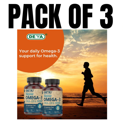 DEVA Vegan Omega-3 DHA Supplement – 90 Count (Pack of 3)