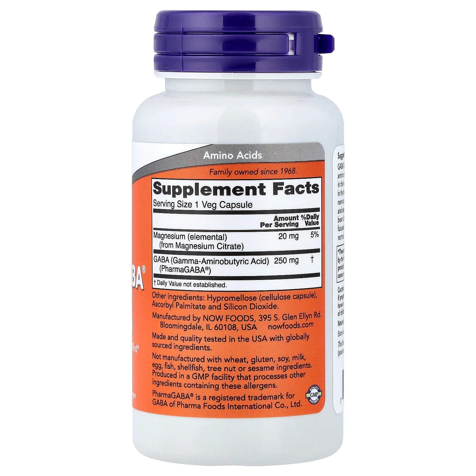 2 X NOW Foods, PharmaGABA� With Magnesium Citrate, 60 Veg Capsules