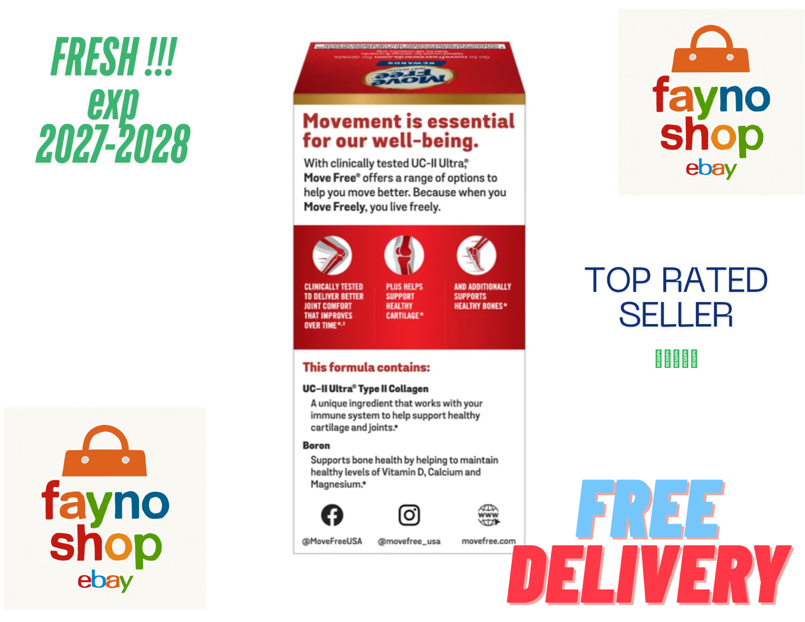 Schiff Move Free Ultra Triple-Action Tablets – 75 Count | EXP 2028 Free delivery