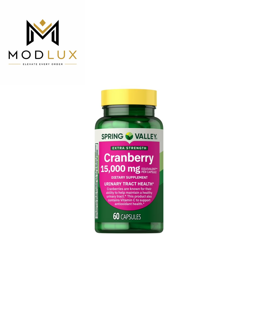 Spring Valley Cranberry 15000mg Extra Strength Capsules Urinary Health 60 Count