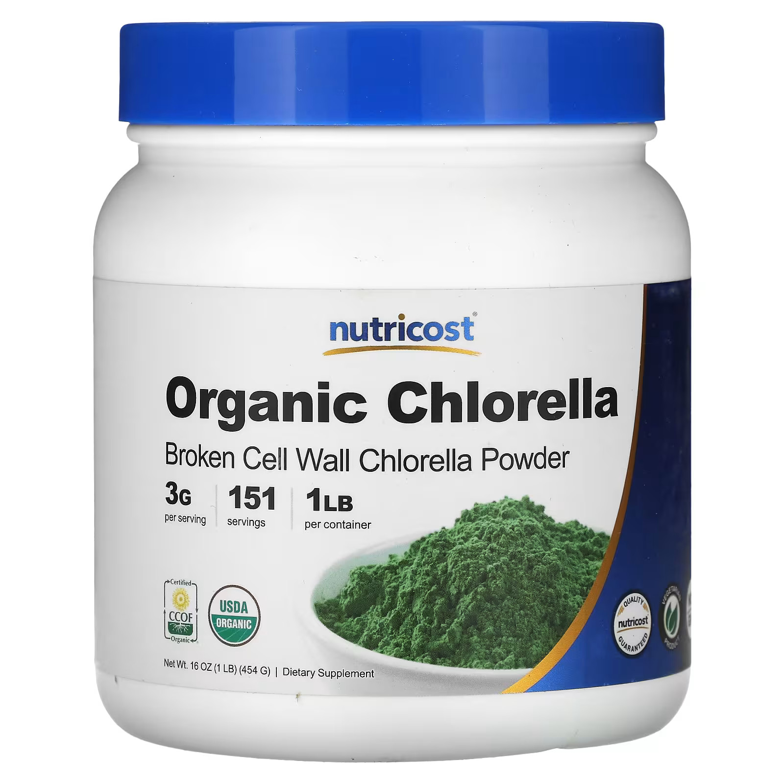 2 X Nutricost, Organic Chlorella Powder, 16 oz (454 g)-worldwide